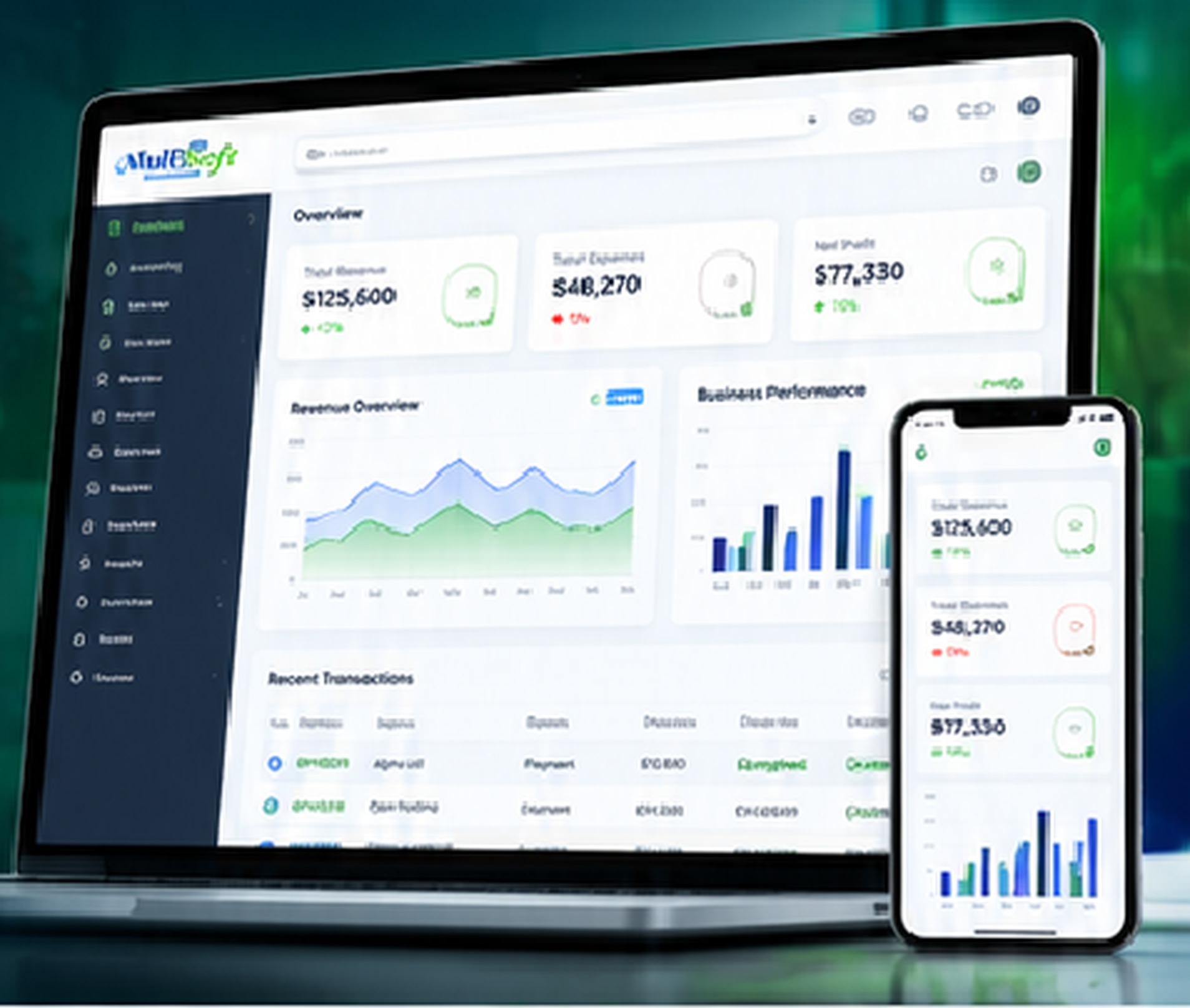 Business software dashboard